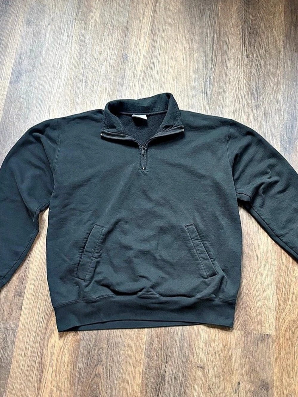 Champion Eco Authentic 1/4 Zip Sweatshirt Men's Black Sweatshirt Size XL